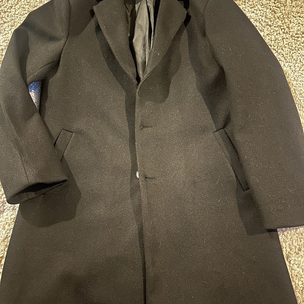 Classic Black “Wool Look” Overcoat